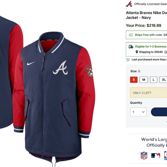 Atlanta Braves Nike Jacket - Picture 5 of 5